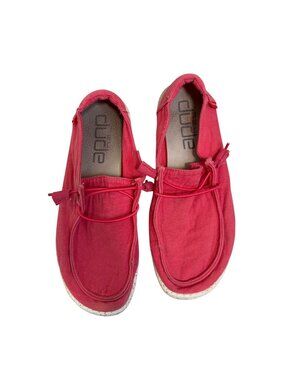 Hey Dude Wendy Coral Womens Casual Shoes US 10 EU 41 Canvas Lightweight Red W/ E